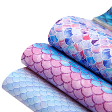 Load image into Gallery viewer, fish scales mermaid scales printed faux leather set（10piece/set）
