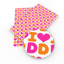 Load image into Gallery viewer, letters alphabet father dad daddy dunkin donuts printed faux leather
