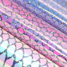 Load image into Gallery viewer, holographic laser glossy snake pattern smooth glossy printed holographic glossy snake faux leather
