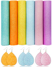 Load image into Gallery viewer, plain solid color A5 fine glitter faux leather set（6piece/set）
