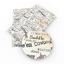 Load image into Gallery viewer, cowboy letters alphabet printed faux leather
