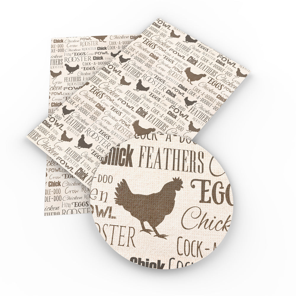turkey chicken printed faux leather