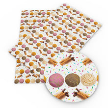 Load image into Gallery viewer, donuts food printed faux leather
