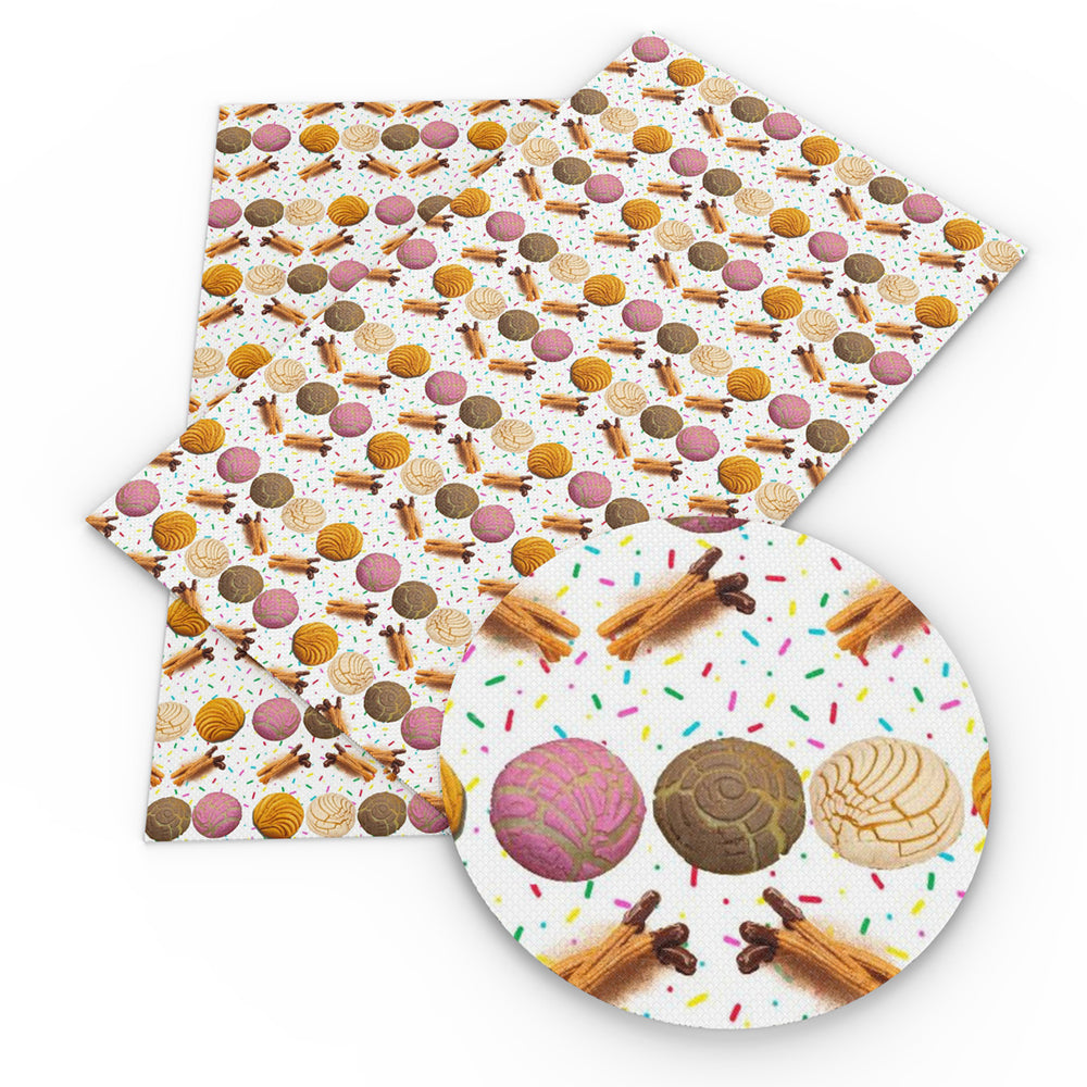 donuts food printed faux leather