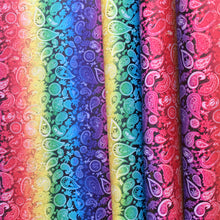 Load image into Gallery viewer, paisley cashew pattern rainbow color printed faux leather
