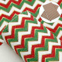 Load image into Gallery viewer, christmas day chevron zig zags printed faux leather
