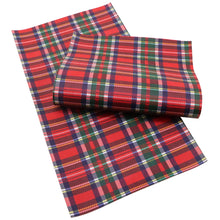 Load image into Gallery viewer, christmas day plaid grid printed faux leather
