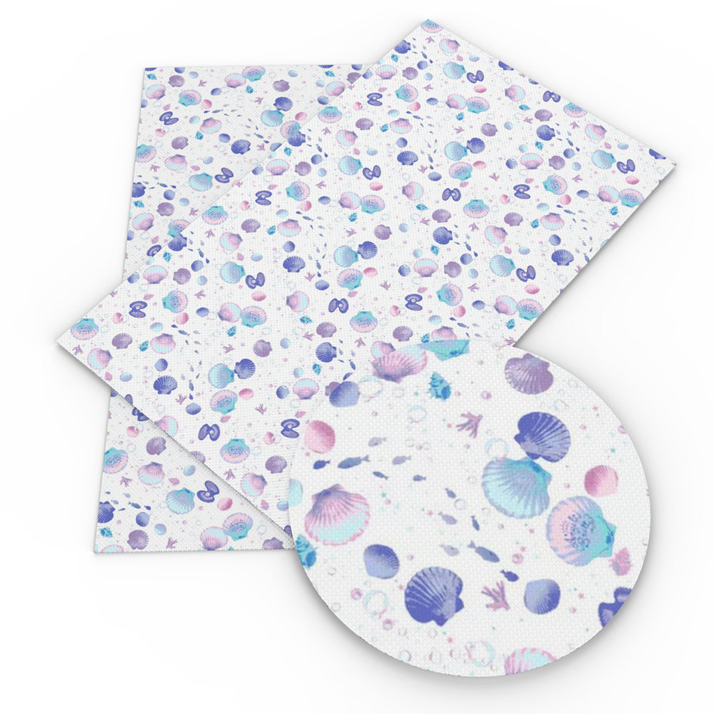 shell ocean series printed faux leather