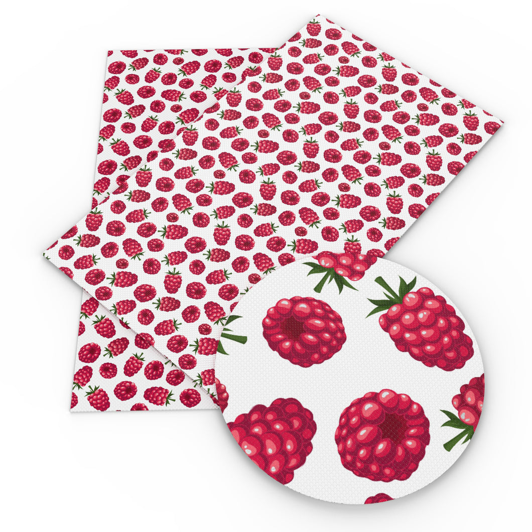 strawberry fruit printed faux leather