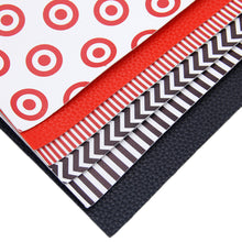 Load image into Gallery viewer, stripe chevron zig zags litchi texture printed Target Dog geometric patterns faux leather set（6piece/set）
