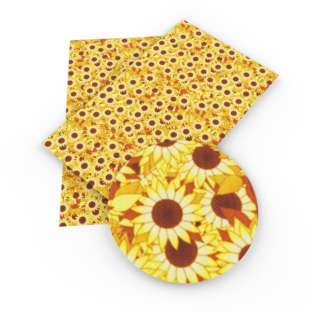 sunflower printed faux leather