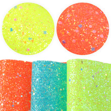 Load image into Gallery viewer, chunky glitter sequins paillette spangles big small sequins mixed multicolor printed chunky glitter sequins faux leather
