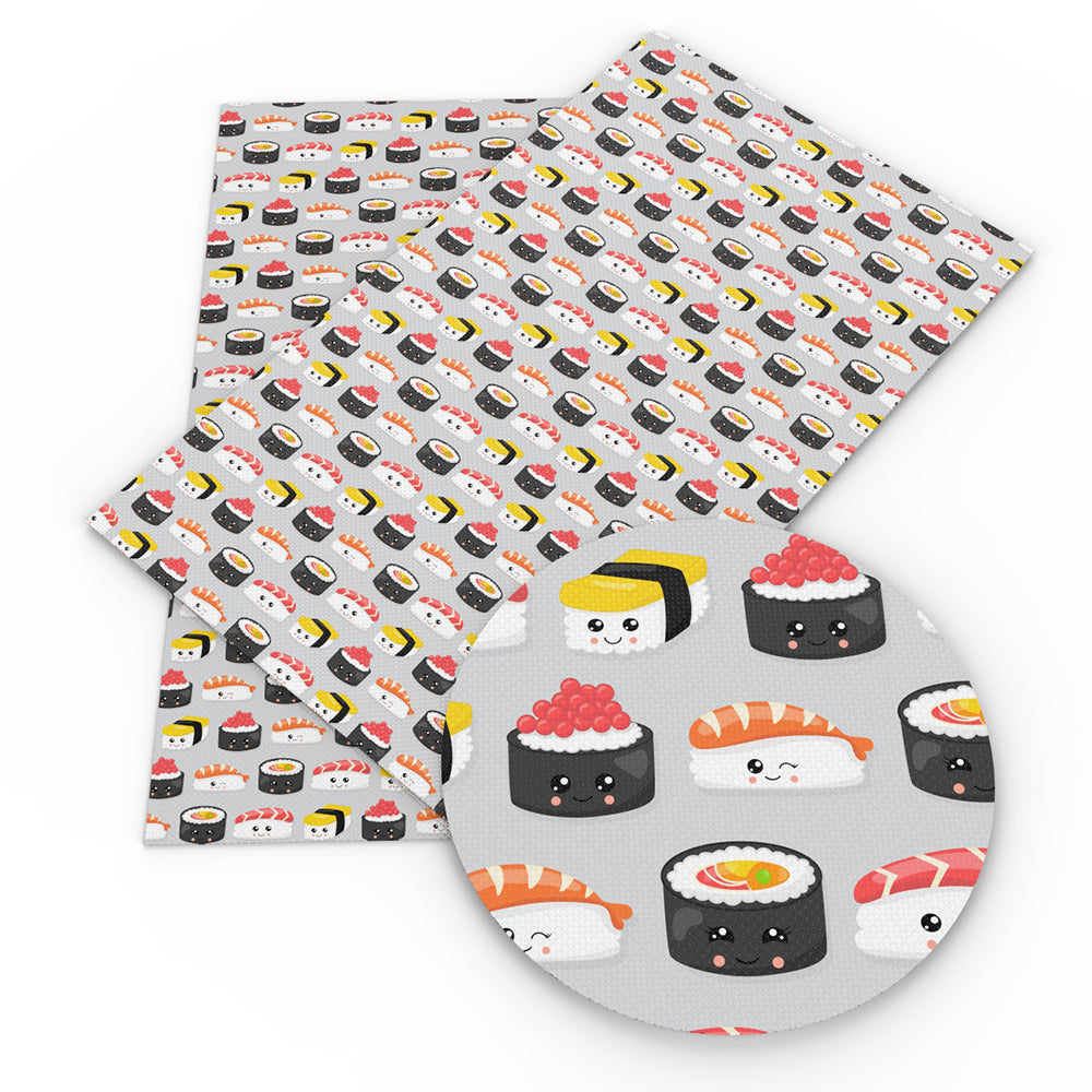 sushi printed faux leather