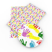 Load image into Gallery viewer, footprint paw autism autism awareness printed faux leather
