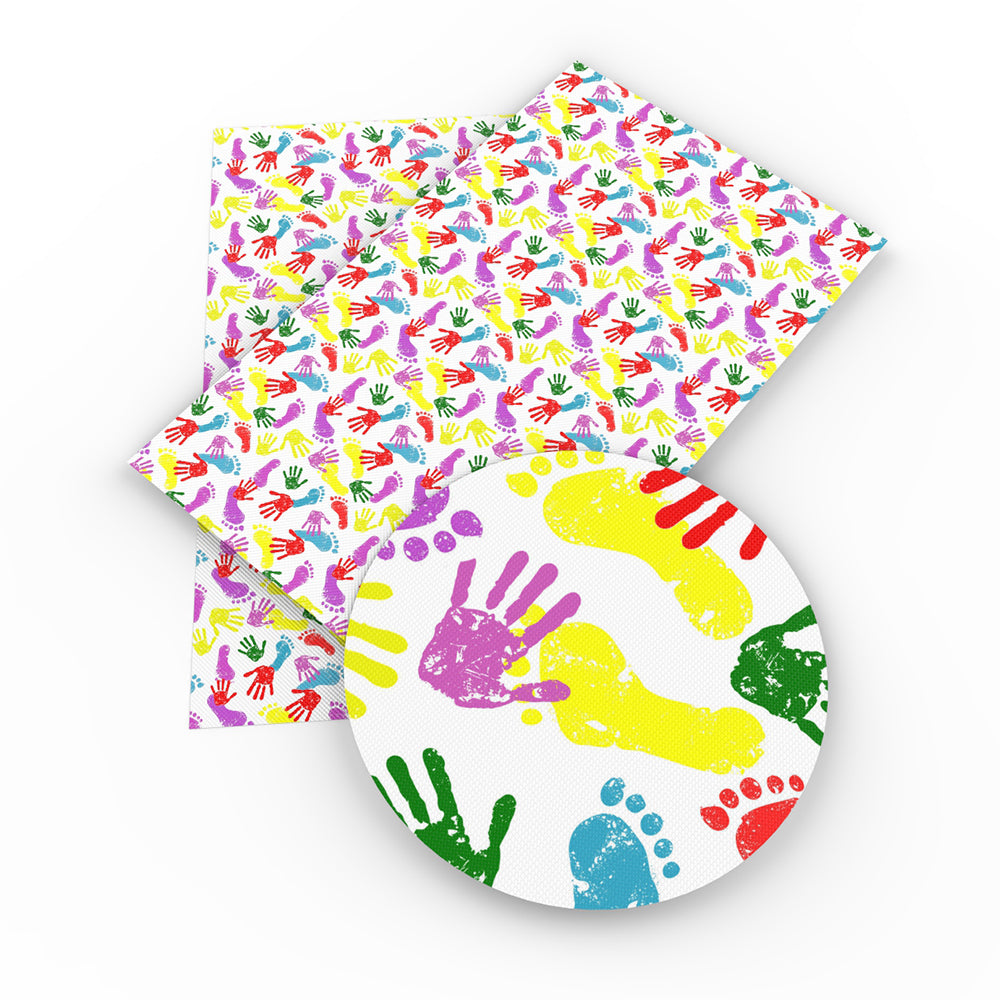 footprint paw autism autism awareness printed faux leather