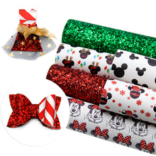 Load image into Gallery viewer, christmas snowflake snow printed faux leather set（6piece/set）
