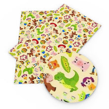 Load image into Gallery viewer, cowboy dinosaurs dino frog dog puppy printed faux leather
