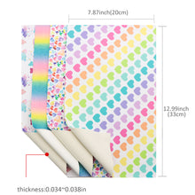 Load image into Gallery viewer, heart love valentines day rainbow color printed faux leather set（6piece/set）
