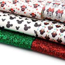 Load image into Gallery viewer, christmas snowflake snow printed faux leather set（6piece/set）

