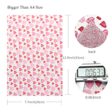 Load image into Gallery viewer, double sided faux leather sheet fine glitter plain color solid color heart love cross pattern cross textured valentines day pink series printed double sided faux leather

