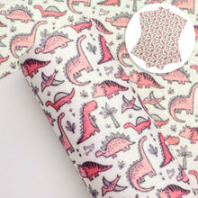 Load image into Gallery viewer, dinosaurs dino printed faux leather
