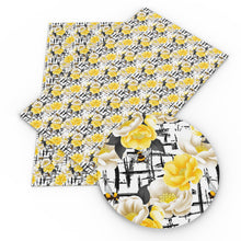 Load image into Gallery viewer, flower floral bee printed faux leather

