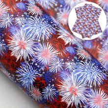 Load image into Gallery viewer, firework usa fourth of july independence day printed faux leather
