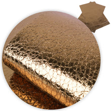 Load image into Gallery viewer, crackle cracked glossy printed metal burst pattern faux leather

