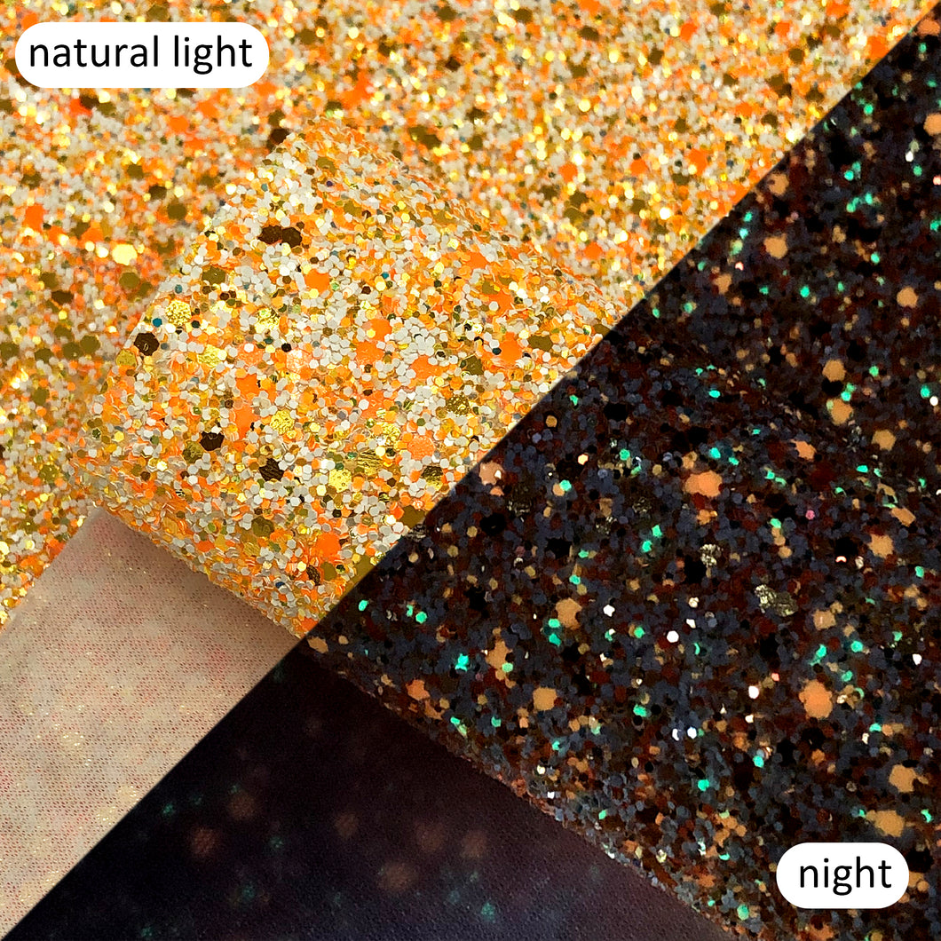 glow in the dark chunky glitter big small sequins mixed faux leather