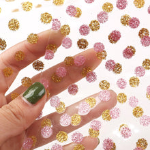 Load image into Gallery viewer, pvc faux leather sheets dots spot printed transparent small dot glitter pvc
