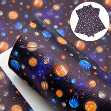 Load image into Gallery viewer, planet solar system galaxy printed faux leather
