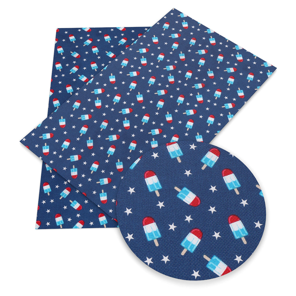 cake cupcake ice cream popsicle star starfish usa fourth of july independence day printed faux leather