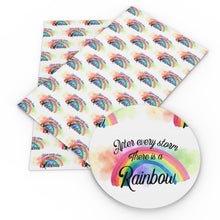 Load image into Gallery viewer, rainbow color letters alphabet printed faux leather
