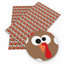 Load image into Gallery viewer, turkey chicken printed faux leather
