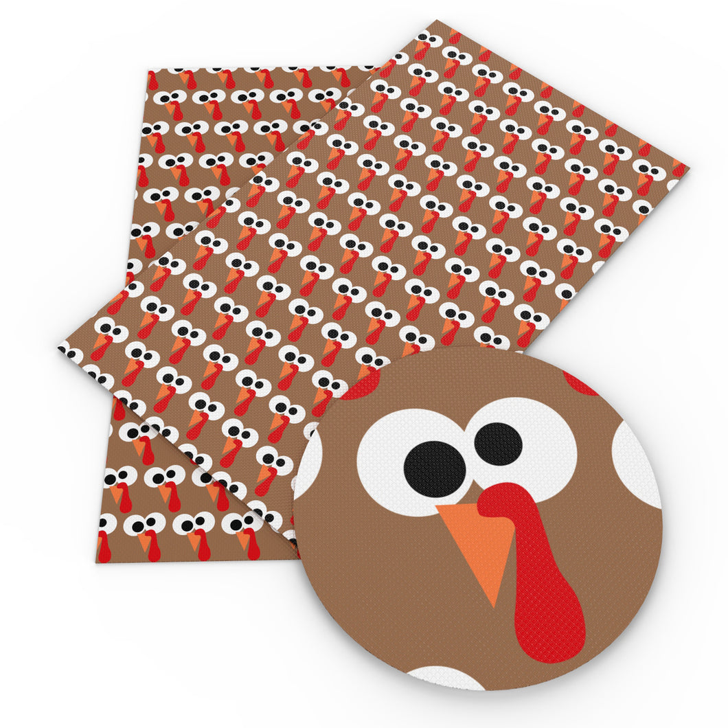 turkey chicken printed faux leather
