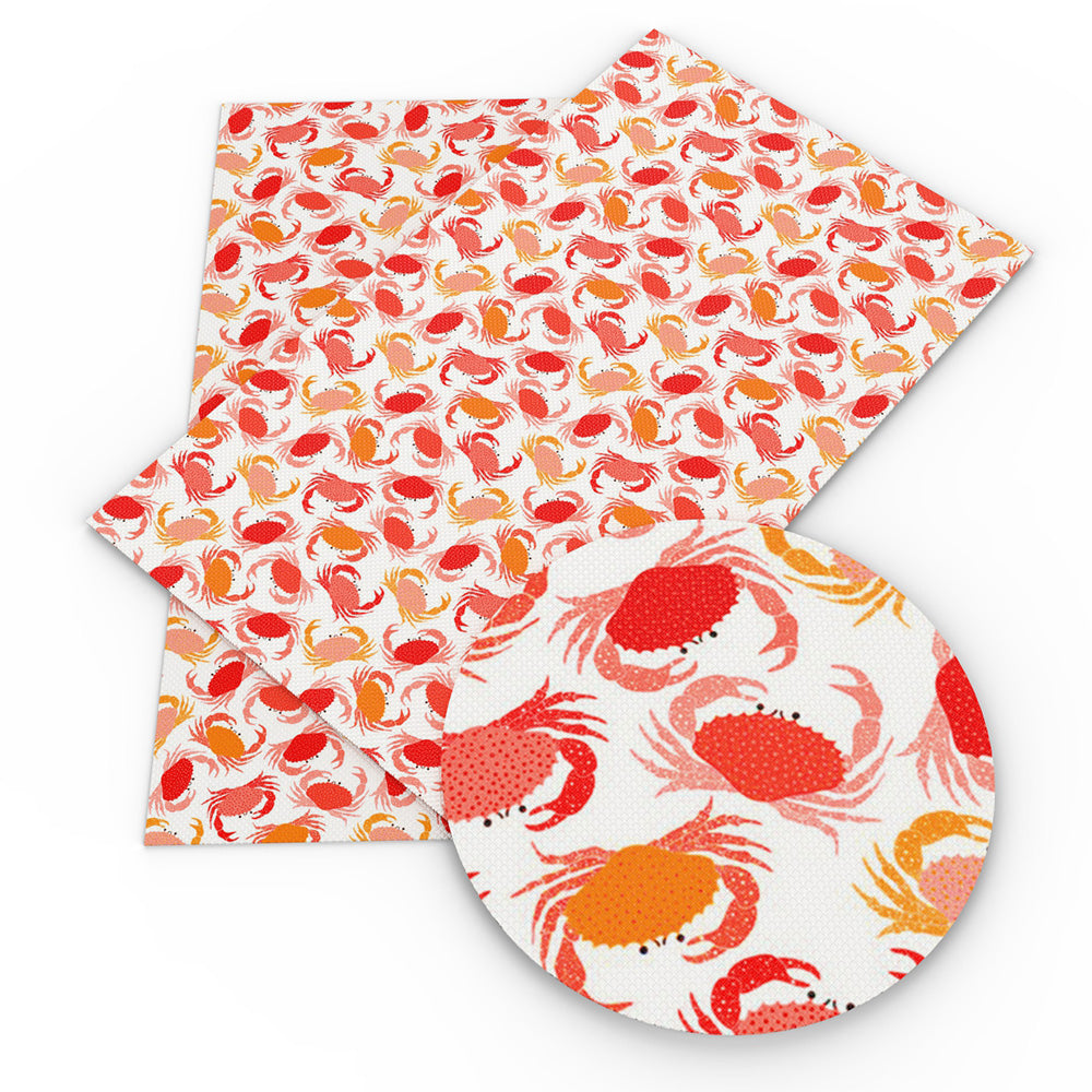 crab crabs ocean series printed faux leather