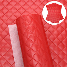 Load image into Gallery viewer, rhombus glossy bump texture printed diamond lattice faux leather
