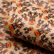 Load image into Gallery viewer, christmas day deer reindeer giraffe printed faux leather
