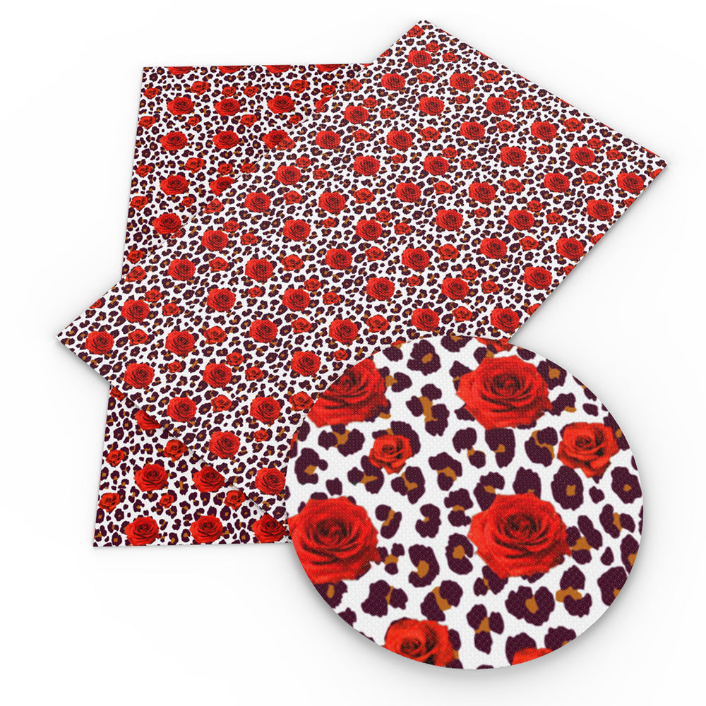 flower floral leopard cheetah printed faux leather