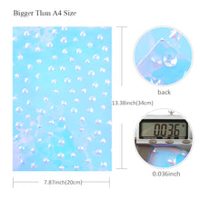 Load image into Gallery viewer, magic color iridescent heart love star starfish rhinestones artificial diamond triangle dots spot dragonfly lipstick lips printed transparent iridescent faux leather
