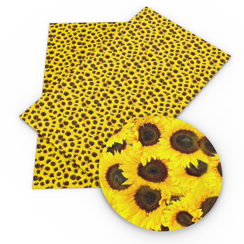sunflower flower floral printed faux leather