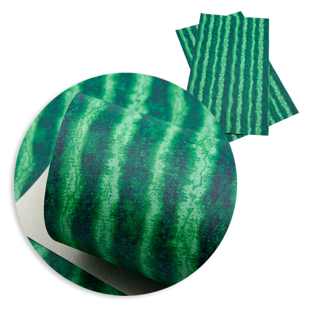 stripe watermelon printed faux leather