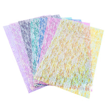 Load image into Gallery viewer, holographic laser stripe printed laser transparency faux leather
