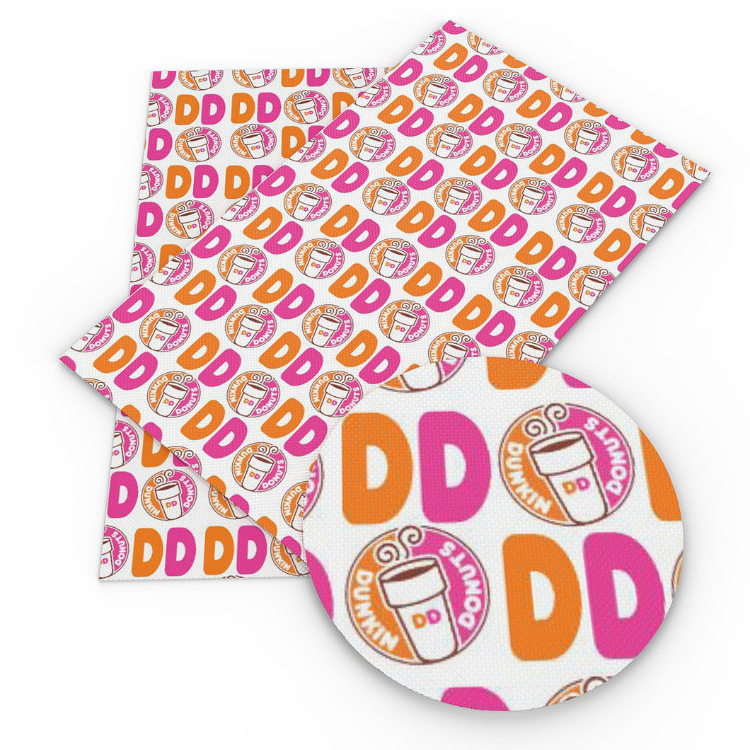drinks juice letters alphabet dunkin donuts printed faux leather