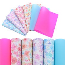 Load image into Gallery viewer, flower floral jelly sheet printed faux leather set（6piece/set）
