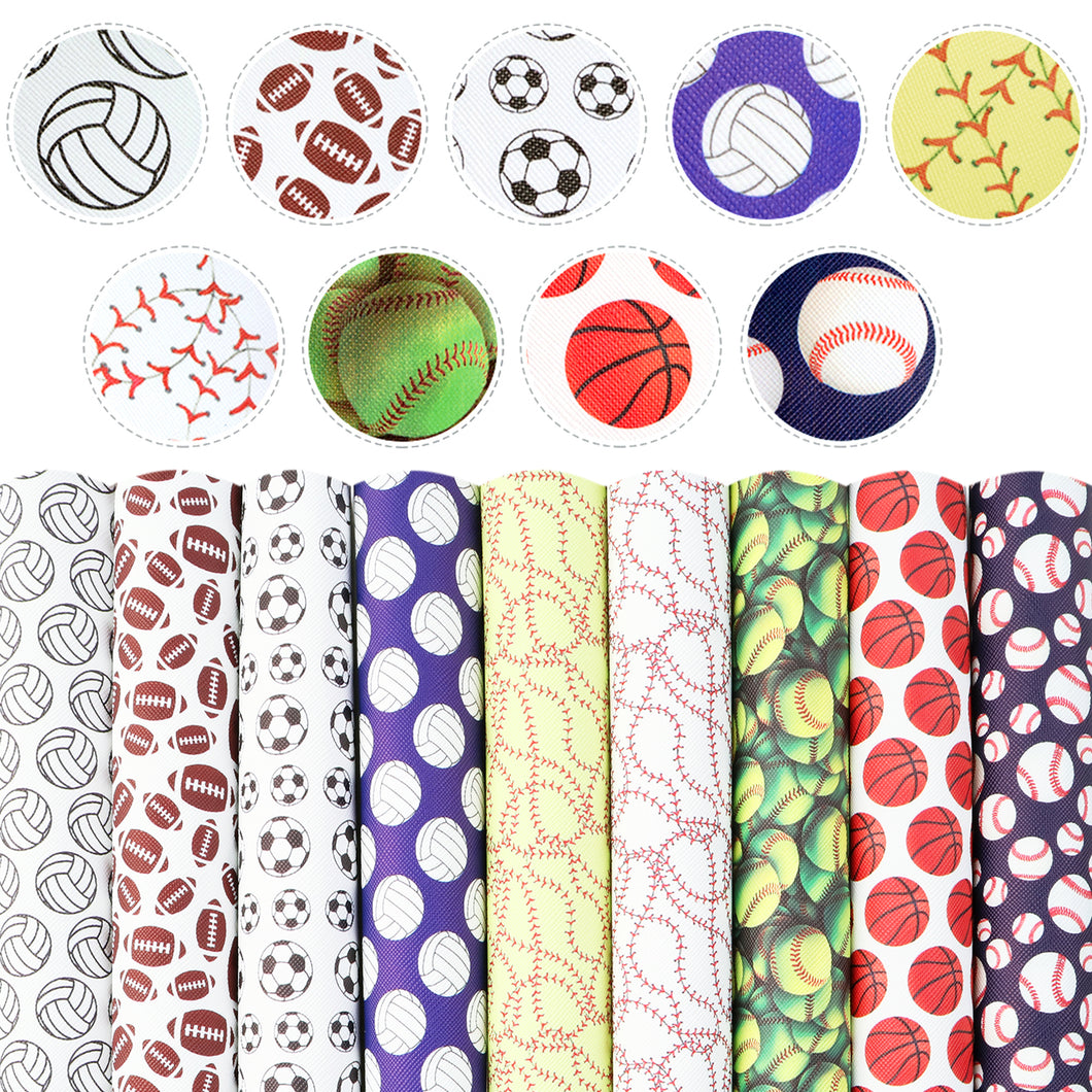 ball printed faux leather set（9piece/set）