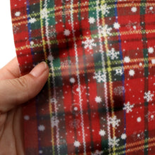 Load image into Gallery viewer, plaid grid christmas day snowflake snow printed faux leather
