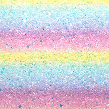 Load image into Gallery viewer, chunky glitter big small sequins mixed rainbow color stripe only stripe gradient color printed chunky glitter big small sequins mixed rainbow gradient color faux leather
