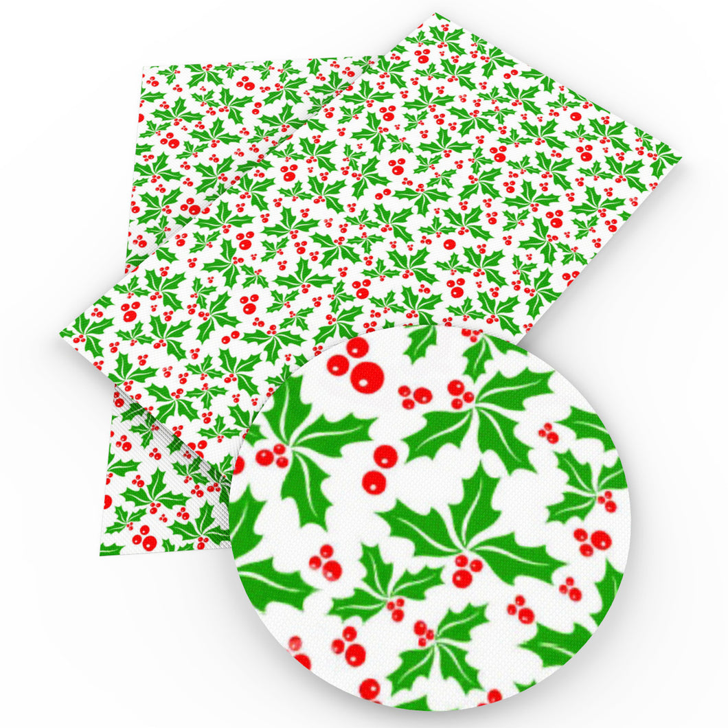 christmas day leaf leaves tree printed faux leather