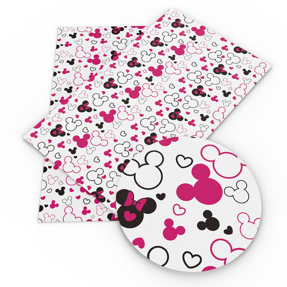 heart love printed faux leather